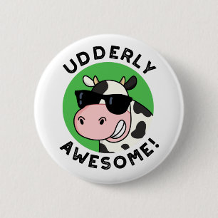 UdÄldre Fantastisk Funny Cow Pun Knapp