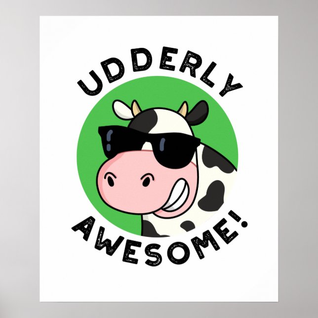 UdÄldre Fantastisk Funny Cow Pun Poster (Framsidan)