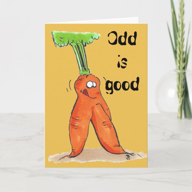 Udda är det bra morothälsningkortet kort (Framsida)