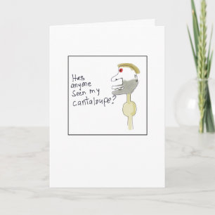 Udda Illustrerad Saknad Cantaloupe Kort