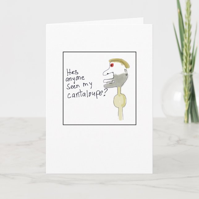 Udda Illustrerad Saknad Cantaloupe Kort (Framsida)
