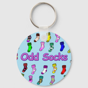 Udda sockaKeychain blått Nyckelring