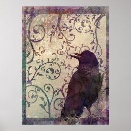 Udda tankar Surreal Watercolor Bläck Stain Art Poster