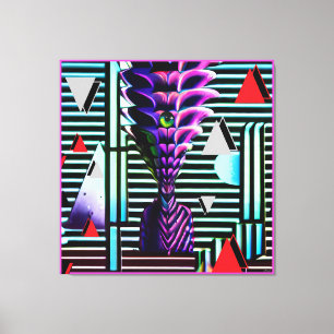 Udda Tiki-gud på Memphis Design-fest Canvastryck