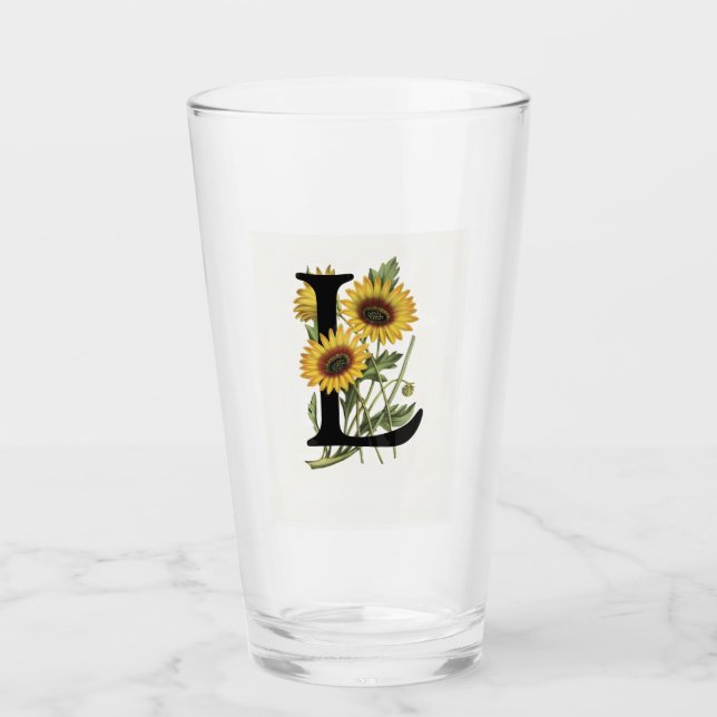 UdddaisyMonogram L som dricker exponeringsglas Glaskopp (Framsida)