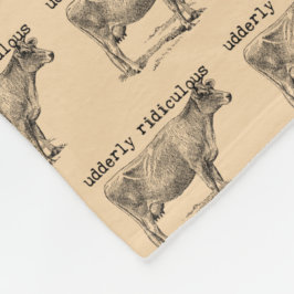 Udderly Ridiculous Punny Cow Fleecefilt