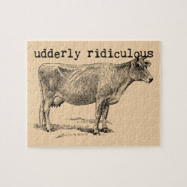 Udderly Ridiculous Punny Cow Pussel
