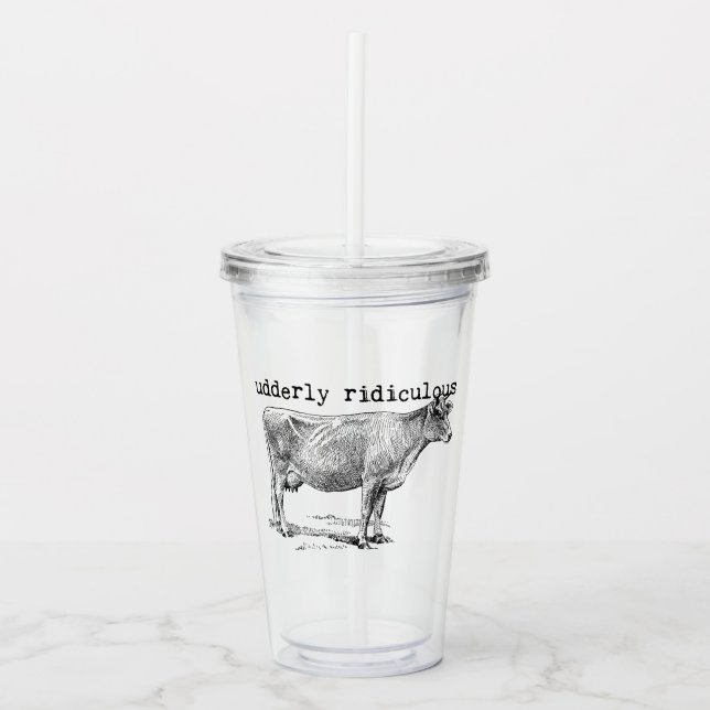 Udderly Ridiculous Punny Cow Take Away Mugg (Framsida)