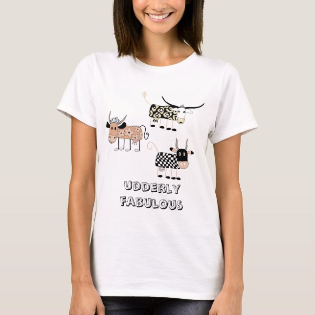 Udderly sagolik rolig koT-tröja T Shirt (Framsida)