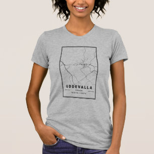 Uddevalla Sverige City Karta   Minimikonstnärlig k T Shirt