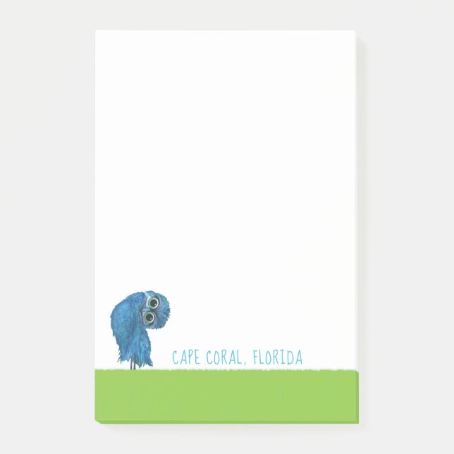 Uddkorall Florida som gräver ugglakonst Post-it Block (Framsida)