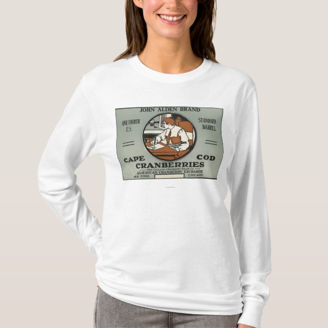 Uddtorsk John Alden brännmärker Cranberryetiketten T-shirt (Framsida)