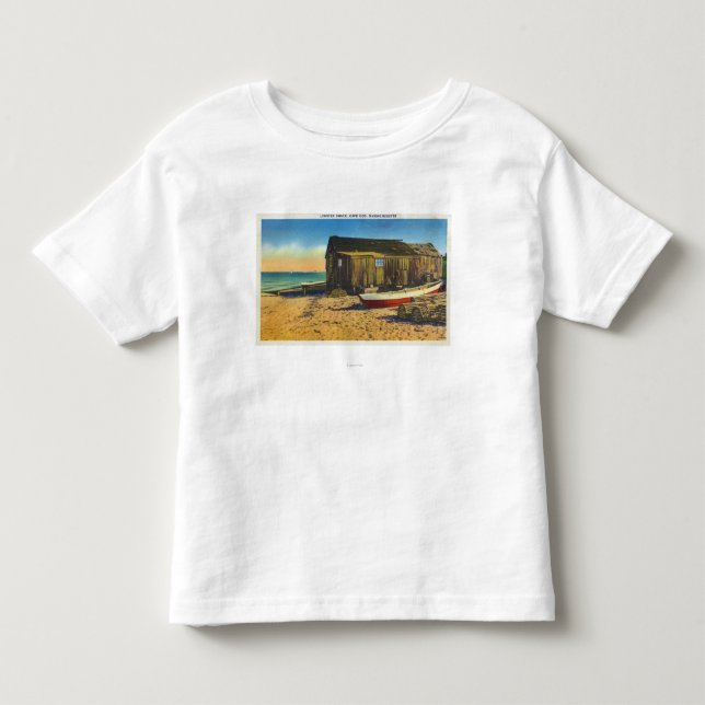 Uddtorsk, MassachusettsView av en hummerhydda Tee Shirt (Framsida)