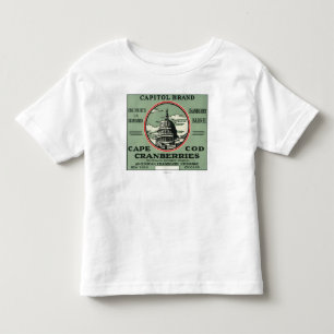 Uddtorskhuvudstaden brännmärker Cranberryetikett T-shirt