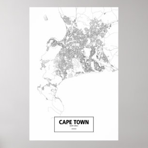 UddTown, Sydafrika (svarten på vit) Poster