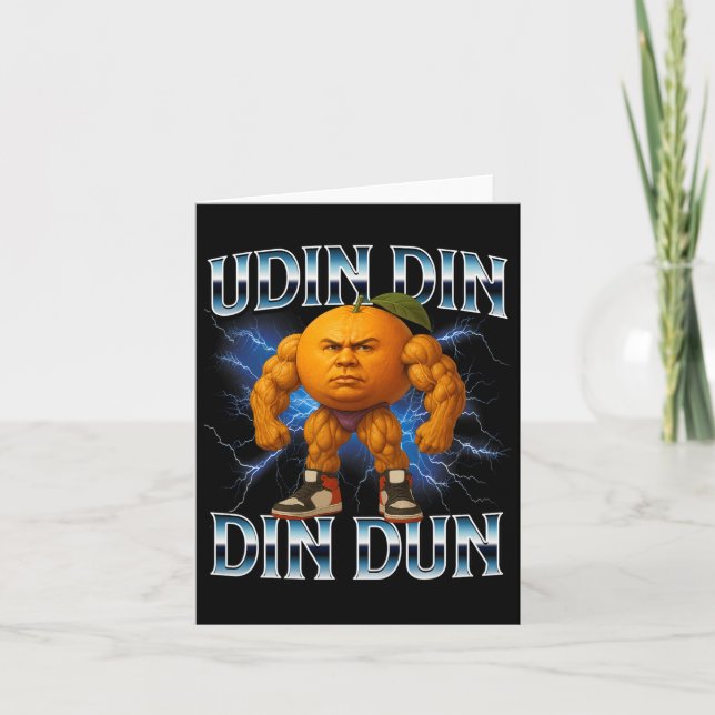Udin Din Din Dun Funny Italy Brainrot Meme Bodyb Kort (Framsida)