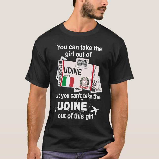 Udine Boarding Pass Udine Girl Udine T Shirt (Framsida)
