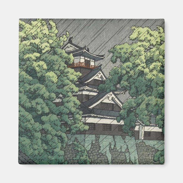 Udo Torn, Kumamoto Castle i regnet Kawase Hasui Magnet (Framsidan)