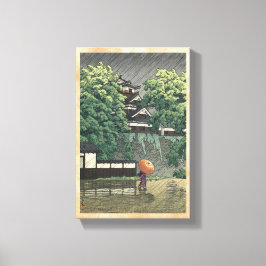 Udo-tornet, Kumamoto slott i regn Kawase Hasui Canvastryck