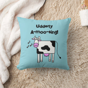 Udold A-moo-sjunga-Tecknad med singing Cow Pun-des Kudde