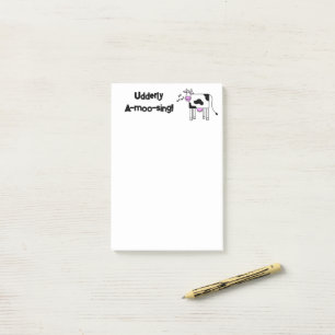 Udold A-moo-sjunga-Tecknad med singing Cow Pun-des Post-it Block