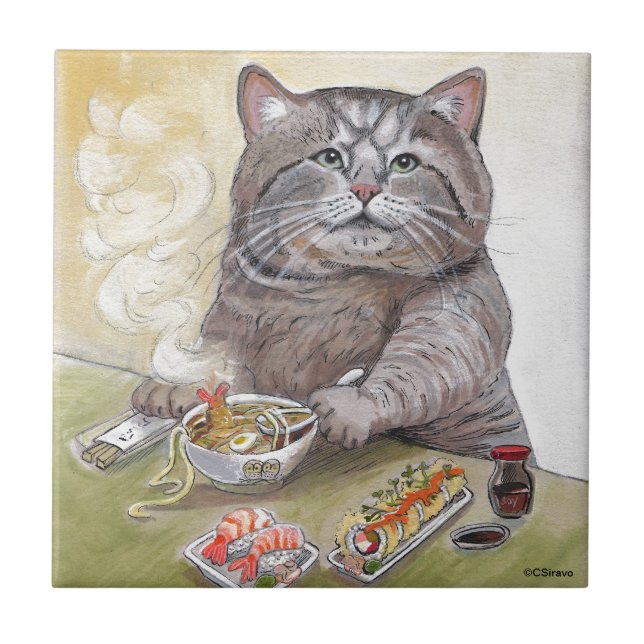 Udon för SushikattTempura Kakelplatta (Framsidan)