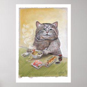 Udon för SushikattTempura Poster