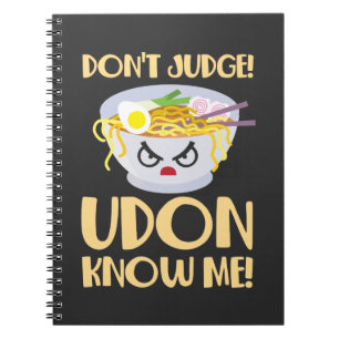 Udon Noodle Soppa Pun Japansk köksmat Anteckningsbok