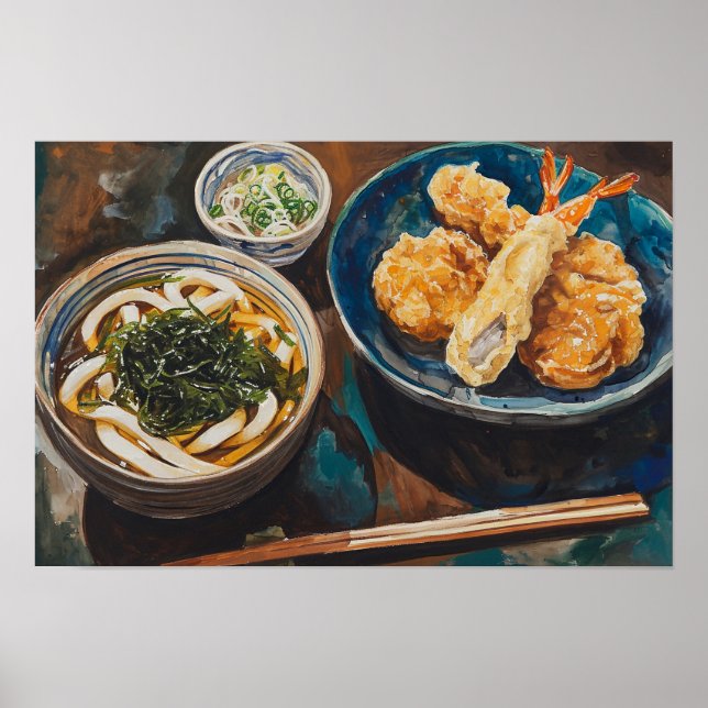 Udon och räkor poster (Framsidan)