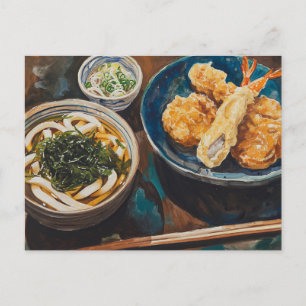 Udon och räkor vykort