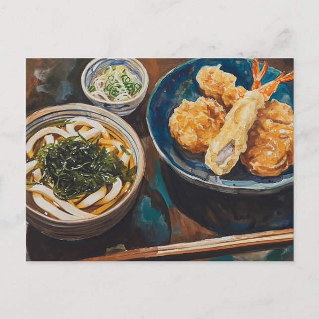 Udon och räkor vykort (Framsida)