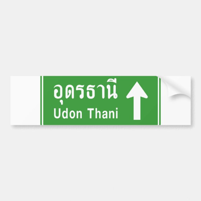 Udon Thani ⚠ Thai Highway Traffic Sign ⚠ Bildekal (Framsidan)