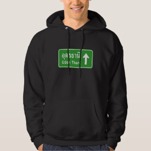 Udon Thani ⚠ Thai Highway Traffic Sign ⚠ Sweatshirt Med Luva