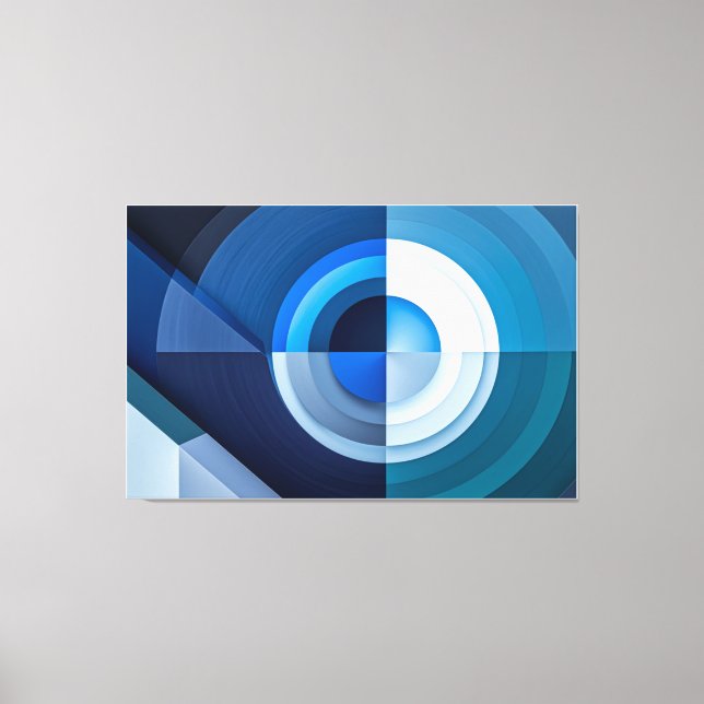 uego de Formas - Arte Abstracto en Azul  Canvastryck (Framsida)