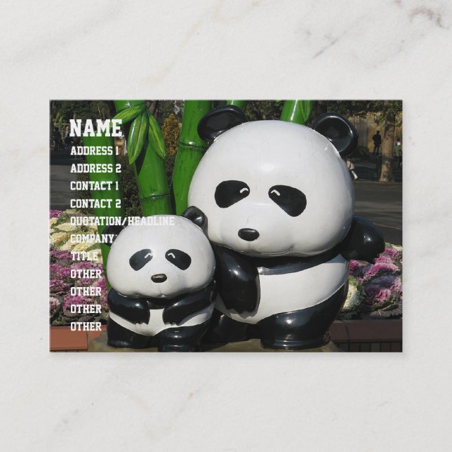 Ueno Zoo Panda Skylt Visitkort (Framsida)