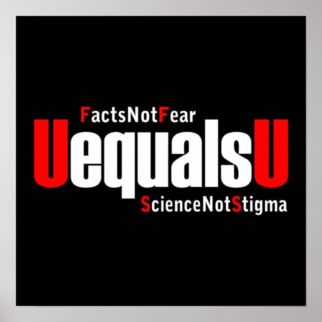 UEqualsU HIV Facts Not Fear Science Not Stigma Poster (Framsidan)