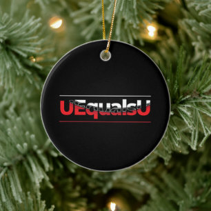 UEqualsU HIV Odetekterbar typografi Art Julgransprydnad Keramik