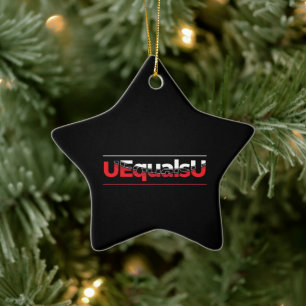 UEqualsU HIV Odetekterbar typografi Art Julgransprydnad Keramik