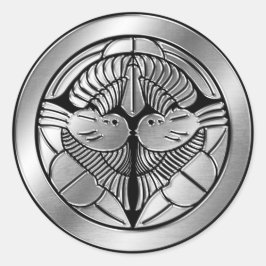 Uesugi Klan Kamon Silver Chrome Runt Klistermärke