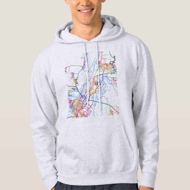 Ufa Ryssland Stadskarta Hoodie (Framsida)