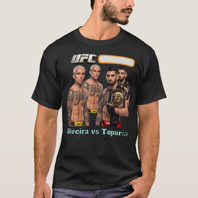UFC, Oliveria vs Topuria, Camiseta para Guerreros T Shirt (Framsida)