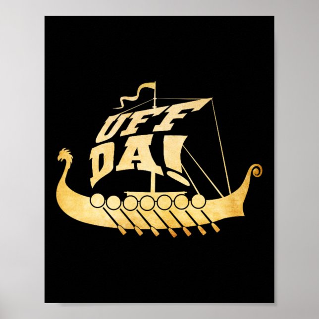 Uff Da! Ancient Viking Frakt - Funny Midwest Boati Poster (Framsidan)