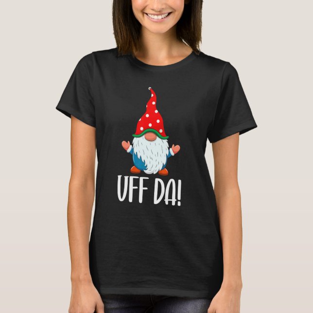 Uff Da Cute Svenska Gnome-julfamiljen Matchin T Shirt (Framsida)