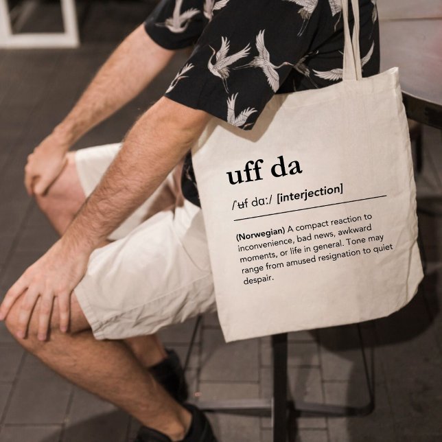 Uff Da Definition Norge Roligt Norsk Present Tygkasse (Skapare uppladdad)