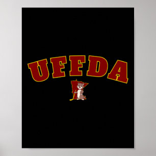 Uff-da Minnesota State Kart Hockey Logotyp Grafik Poster