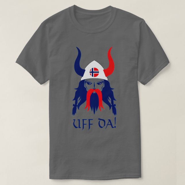 Uff Da Nordic Viking Scandinavian Norge T Shirt (Design framsida)