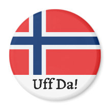Uff Da Norsk Flagg Magnet
