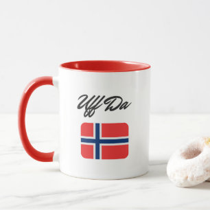 Uff Da Norska Flagga Mugg