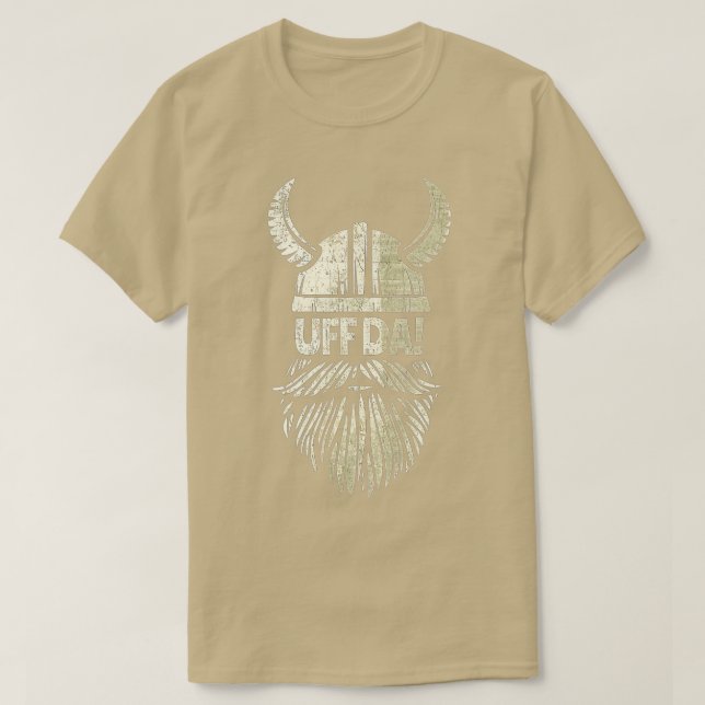Uff Da Norte Quote Scandinavian Viking Helmet T Shirt (Design framsida)