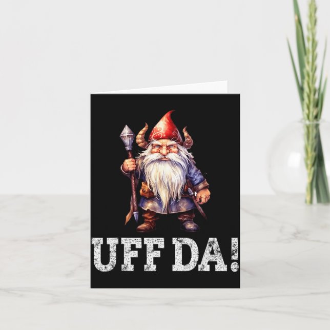 Uff Da Norwegian Quote Scandinavian Viking Gnome  Kort (Framsida)